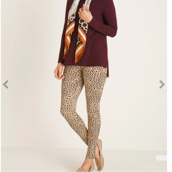 Chico’s Ponte Animal-Print Leggings 3R - Picture 1 of 6